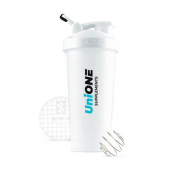 Shaker Bottle UniOne сетка+шарик 700ml (белый)